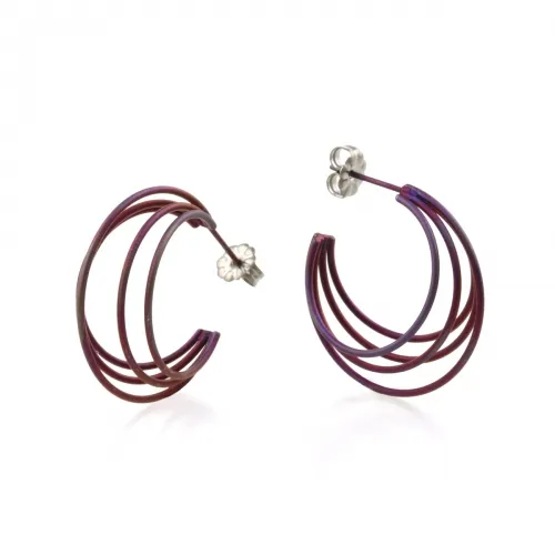 Large Wire Cage Brown Hoop Earrings